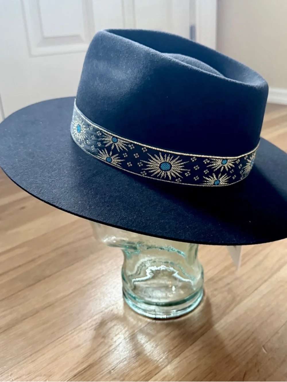 Lack of Color Phoenix Fedora Black Wool Brim Gold Celestial Band Boho Western